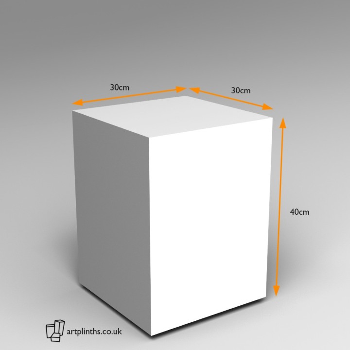 Plinth Hire by Artplinths London :  size 40H X 30W X 30D cm