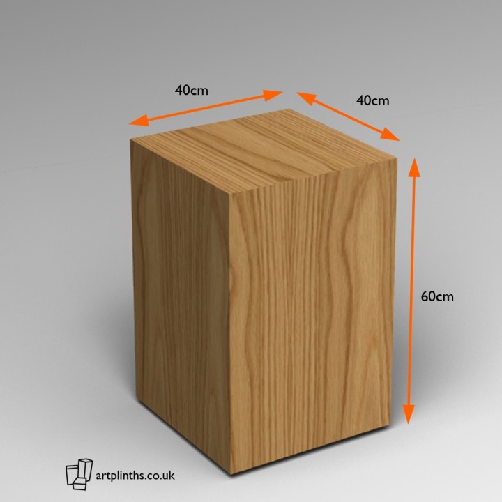 Oak Plinth 60H x 30W x 30D dimensions