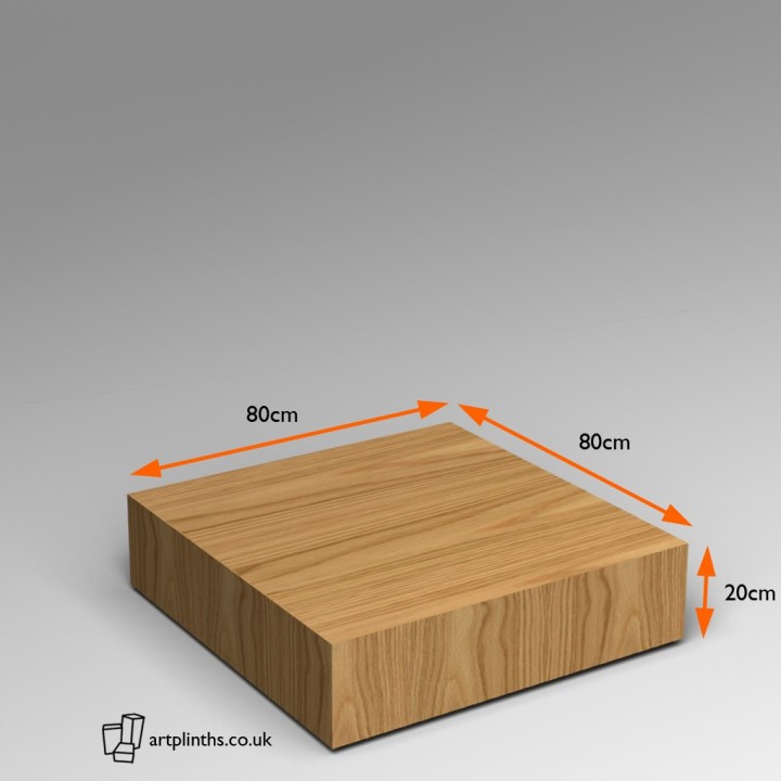 Oak Platform plinth  20H x 80W x 80D cm