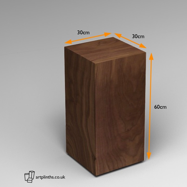 Walnut Plinth 60H x 30W x 30D cm