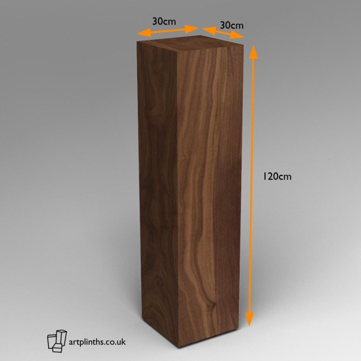 walnut Plinth 60H x 30W x 30D cm