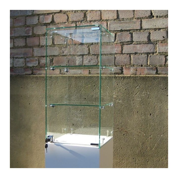 Glass jewellery case with lock for sale