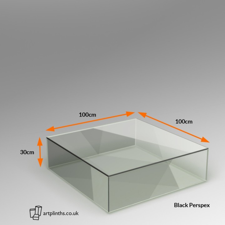 Artplinths  perspex plinth 30H x 100WD Available in clear/opal and other acrylic options as detailed
