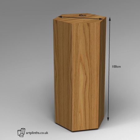 template Hardwood Hexagon  Plinth 100H x 40W cm SALE