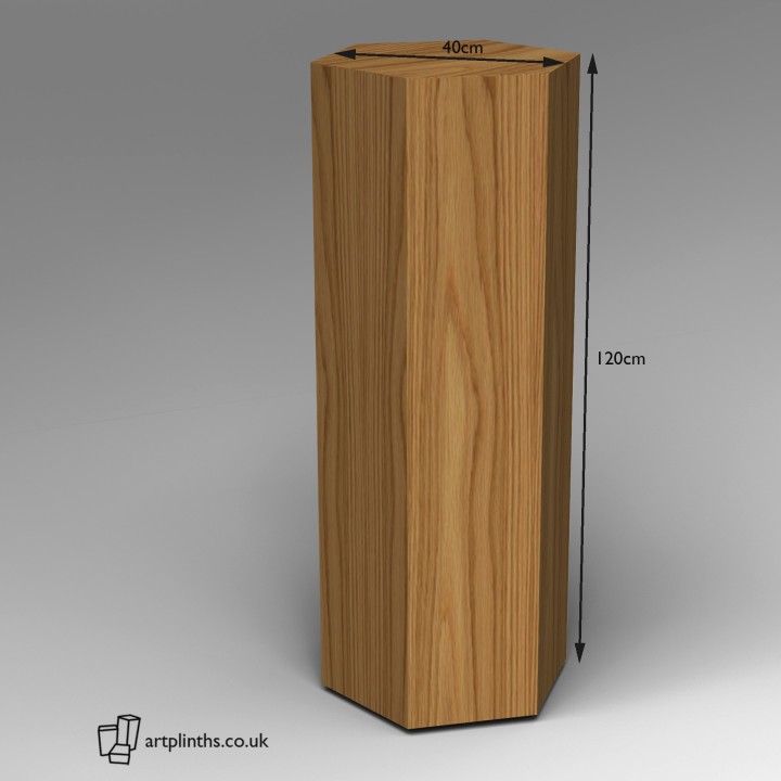 Hardwood Hexagon Plinth 120H x 40W cm SALE