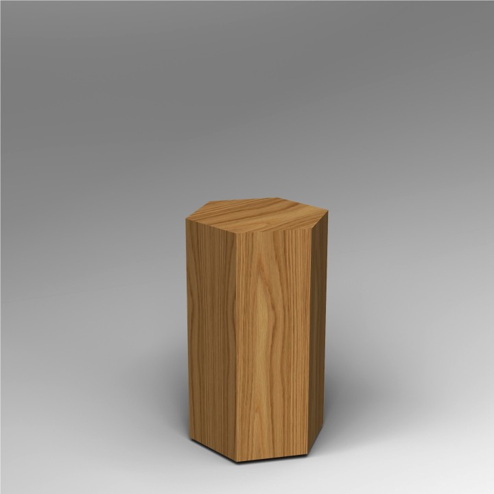 Hardwood Hexagon Plinth 80H x 40W cm SALE