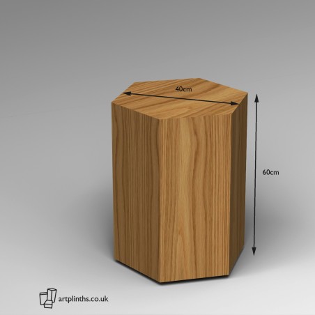Hardwood Hexagon Plinth 60H x 40W cm SALE