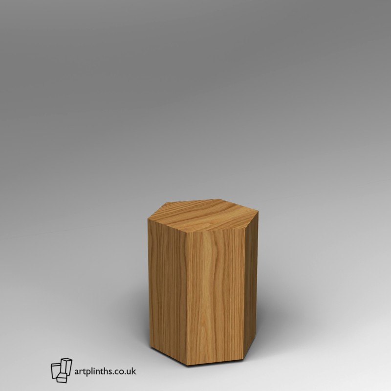 Hardwood Hexagon Plinth 60H x 40W cm SALE