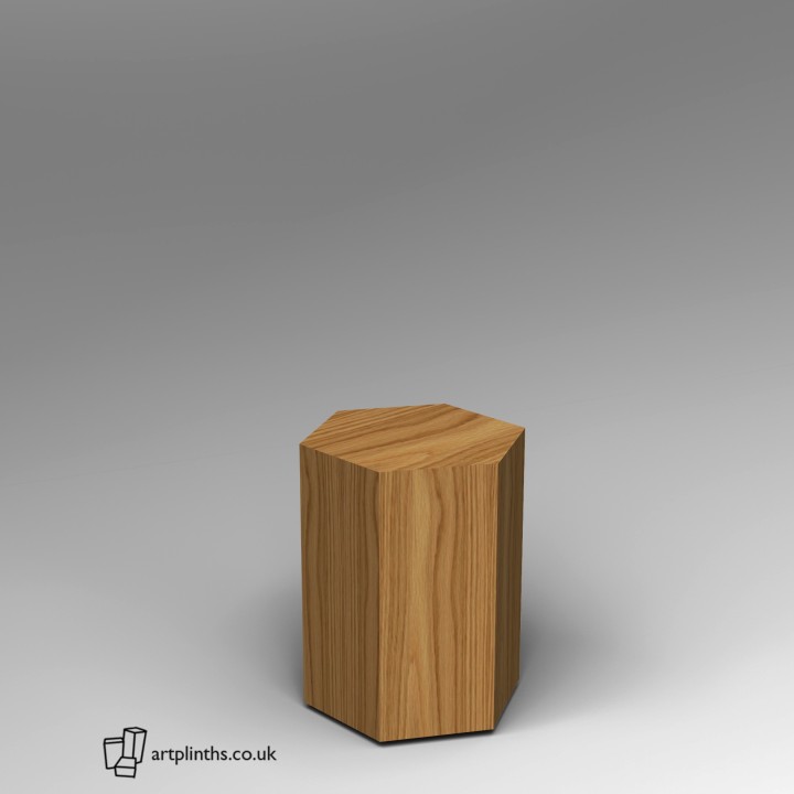 Hardwood Hexagon Plinth 60H x 40W cm SALE