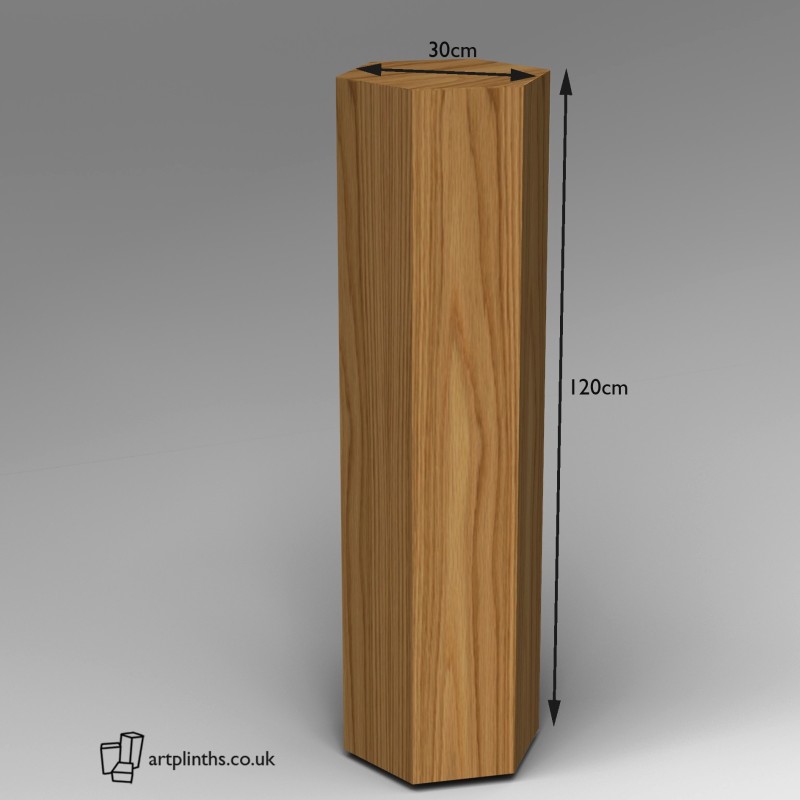 Hardwood Hexagon Plinth 120H x 30W cm SALE