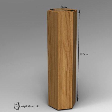 Hardwood Hexagon Plinth 120H x 30W cm SALE