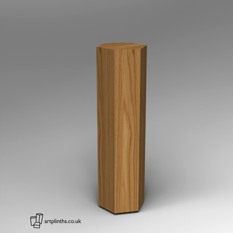 Hardwood Hexagon Plinth 120H x 30W cm SALE