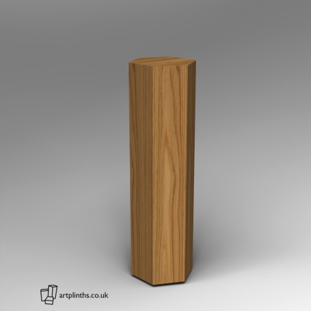 Hardwood Hexagon Plinth 120H x 30W cm SALE