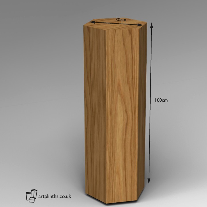 Hardwood Hexagon Plinth 100H x 30W cm SALE