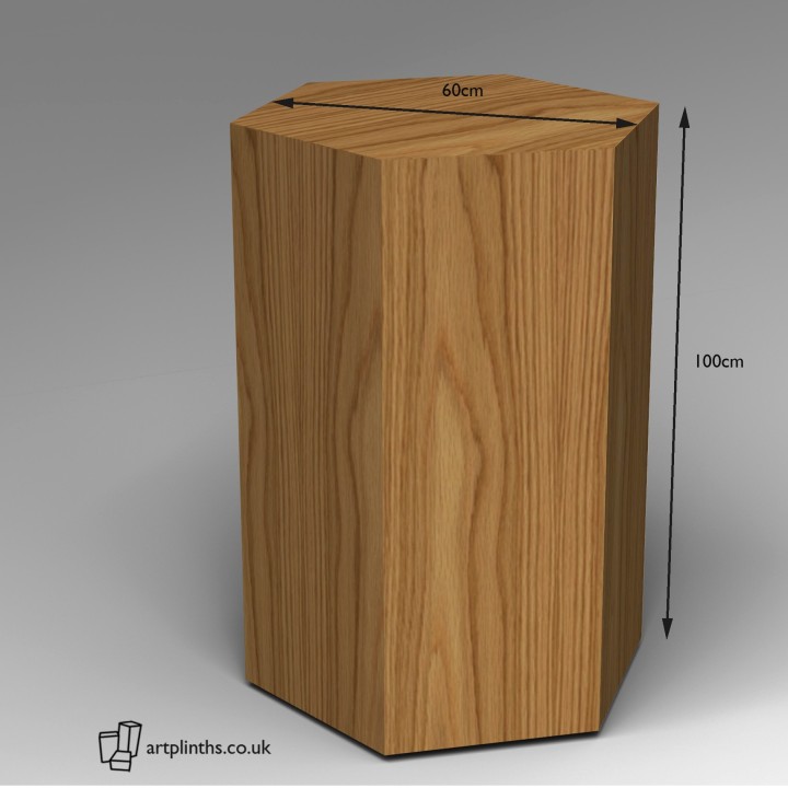 Hardwood Hexagon Plinth 100H x 60W cm SALE