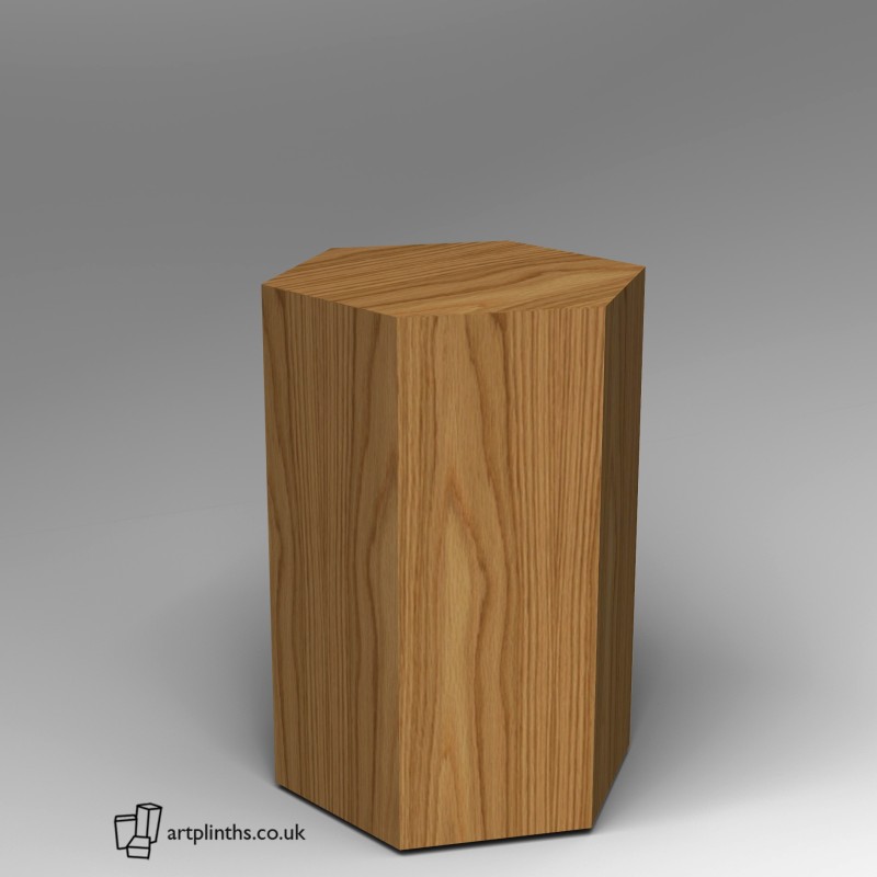 Hardwood Hexagon Plinth 100H x 60W cm SALE