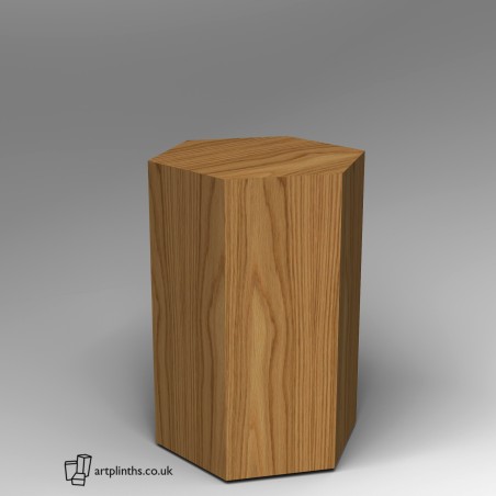Hardwood Hexagon Plinth 100H x 60W cm SALE