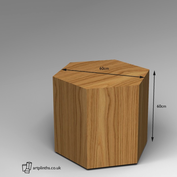 Hardwood Hexagon Plinth 60H x 60W cm SALE