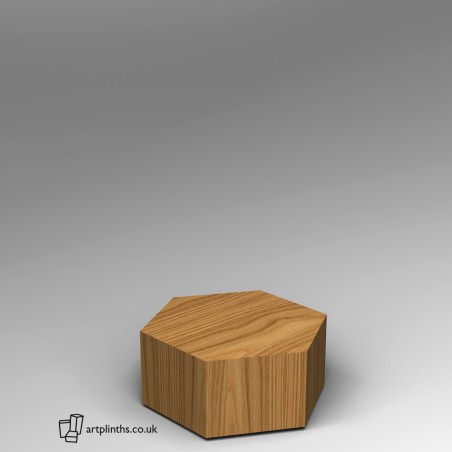  Hardwood Hexagon Plinth 30H x 60W cm SALE
