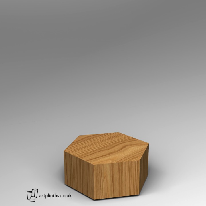  Hardwood Hexagon Plinth 30H x 60W cm SALE
