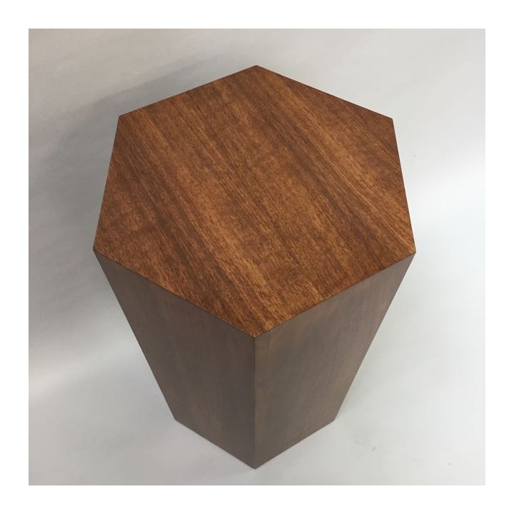 Hardwood Hexagon Plinth 60H x 40W cm SALE