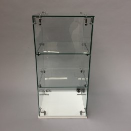 Glass display case hire 59H x 30WD cm