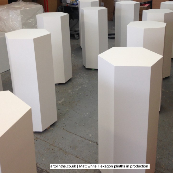 Hexagon display column artplinths.co.uk