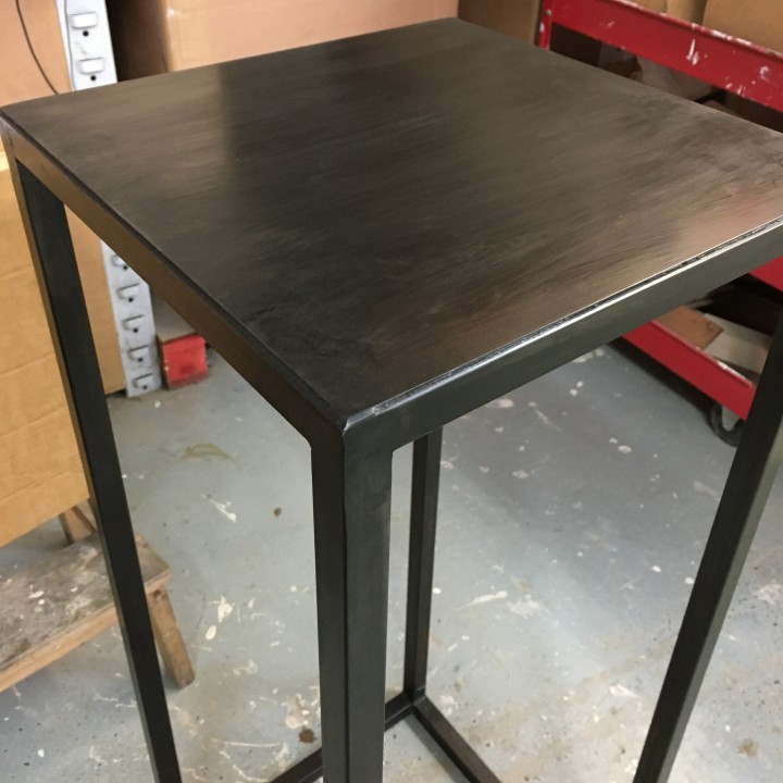Steel frame hire plinth gun metal grey