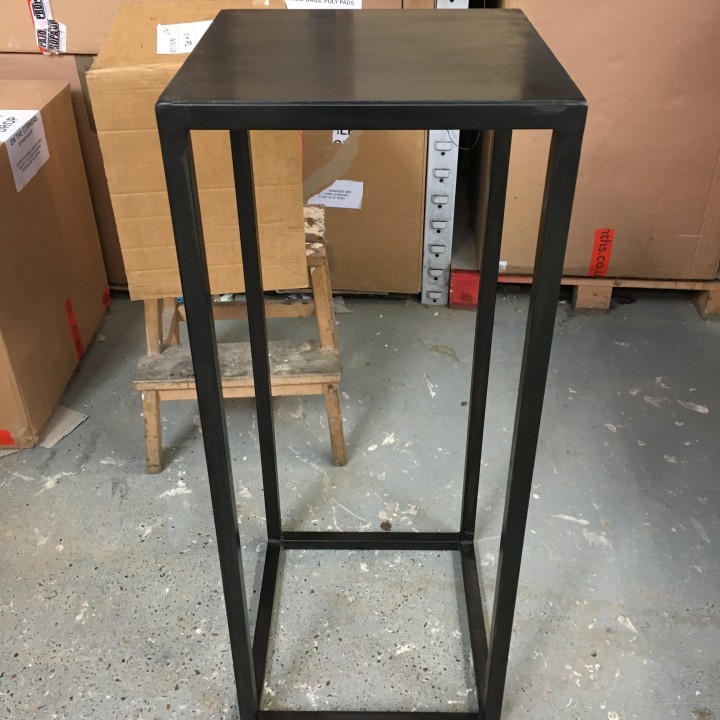 Steel frame hire plinth gun metal grey