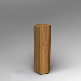 Hardwood hexagon pedestal plinth