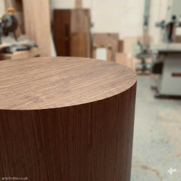 Hardwood Cylinder Plinth 100H x 45Dcm